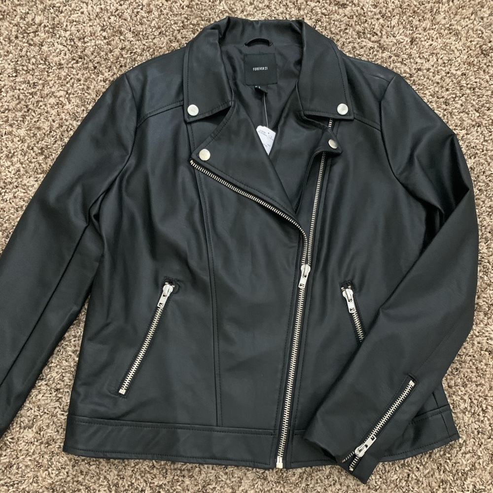 Faux Leather Moto Jacket